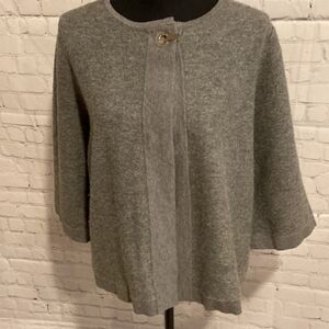 Classy Chico’s gray cardigan.  Easy buckle closure.  Women’s size Large (2). EUC